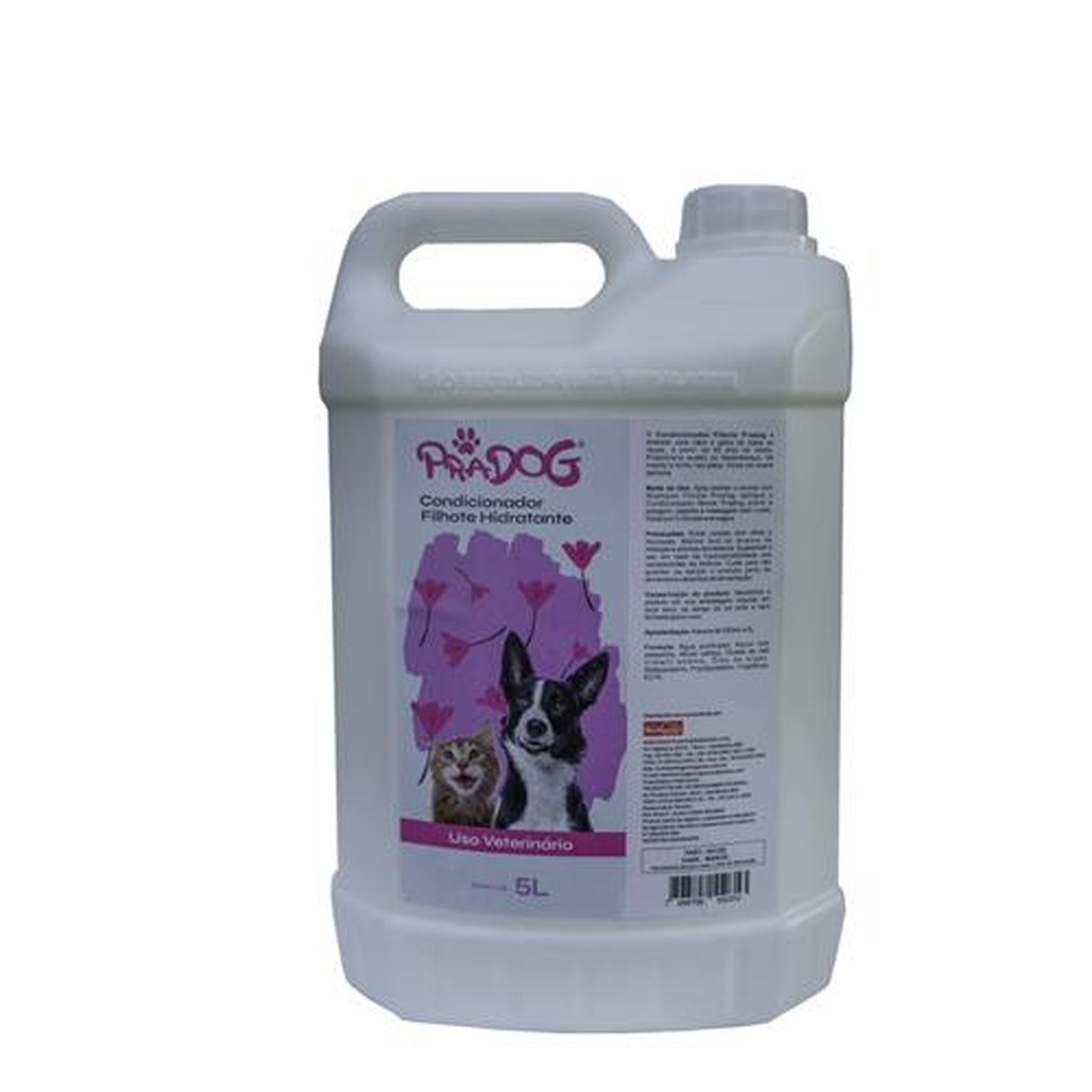 Pradog Condicionador Filhote Hidratante Galão 5 Litros, Montsanto com Aloe E Vera Para Cães E Gatos.