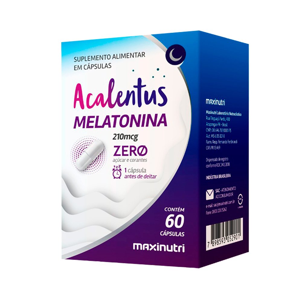 Acalentus Melatonina Maxinutri 60 Capsulas