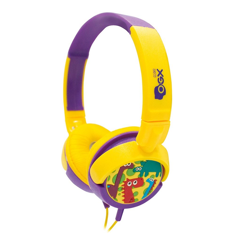 Headphone Dino - Amarelo/Roxo - Hp300