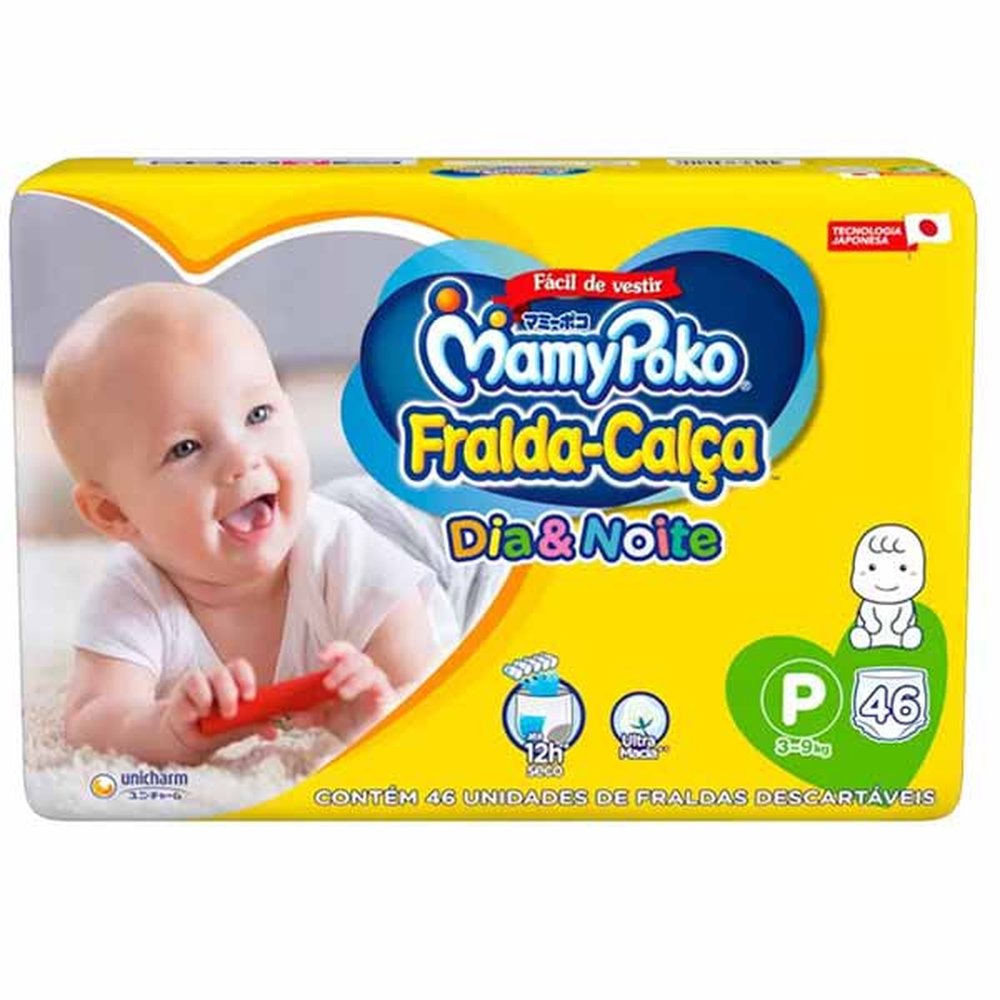 Fralda Calca Dia & Noite Mamypoko Jumbo P 46 Unidades