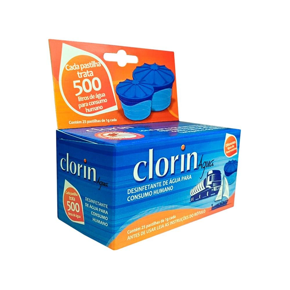 Cloro Caixa Dagua Pastilha 25X 1G Clorin