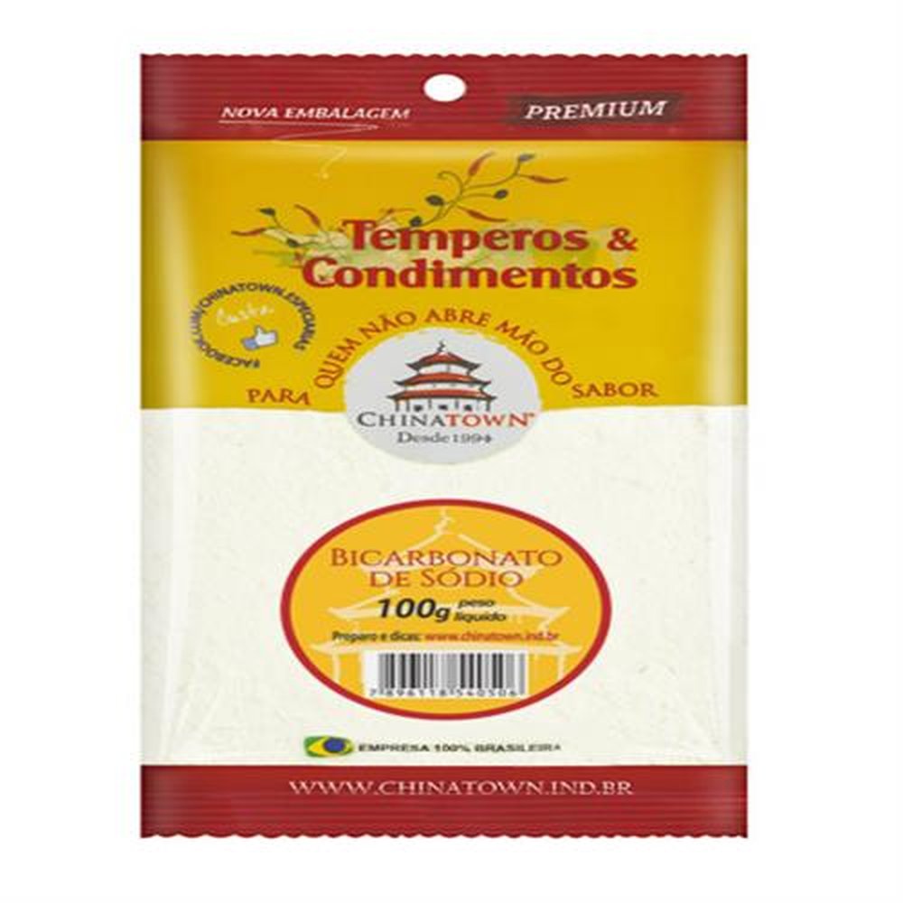 Bicarbonato de Sódio - Caixa com 20 unidades com 100 g cada.