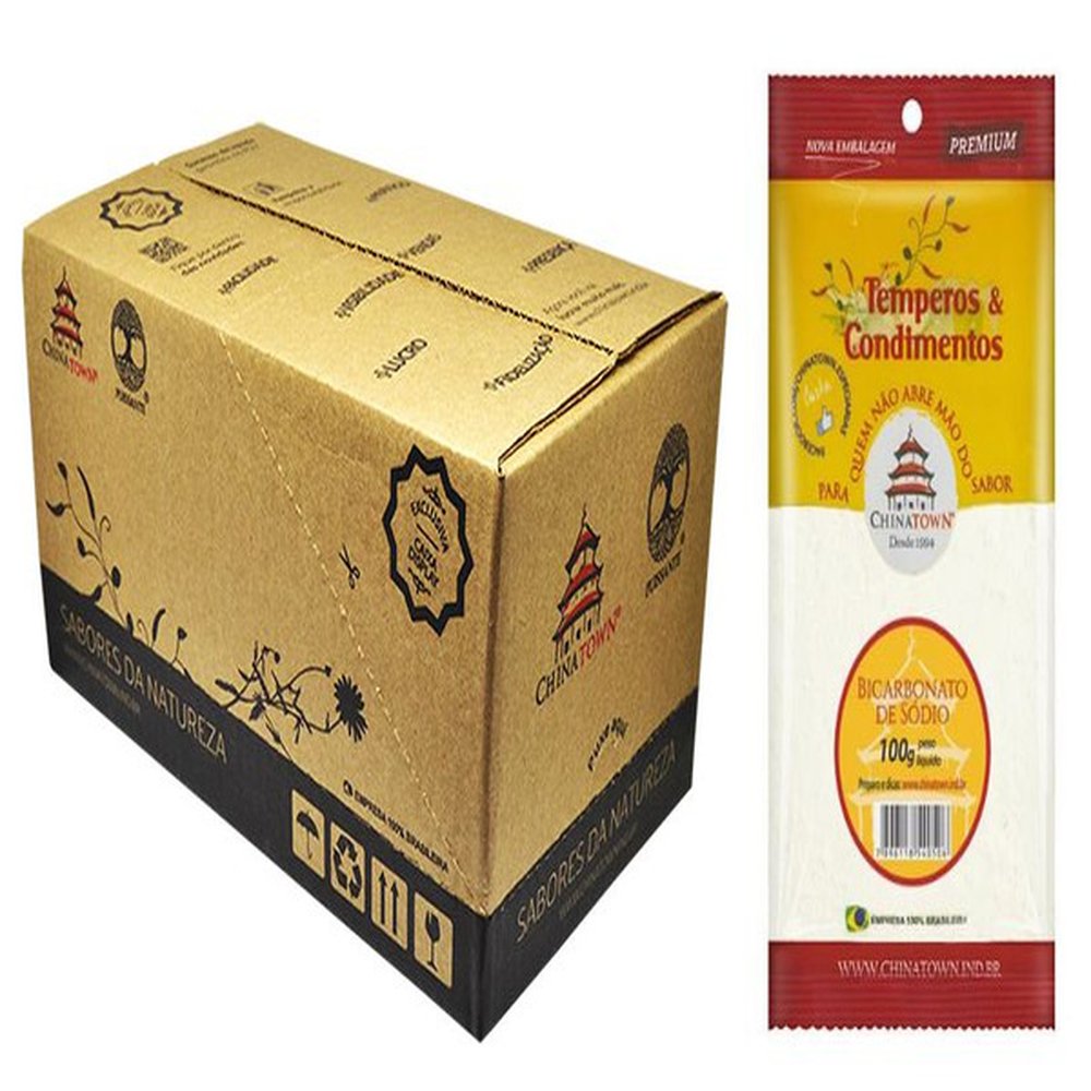 Bicarbonato de Sódio - Caixa com 20 unidades com 100 g cada.