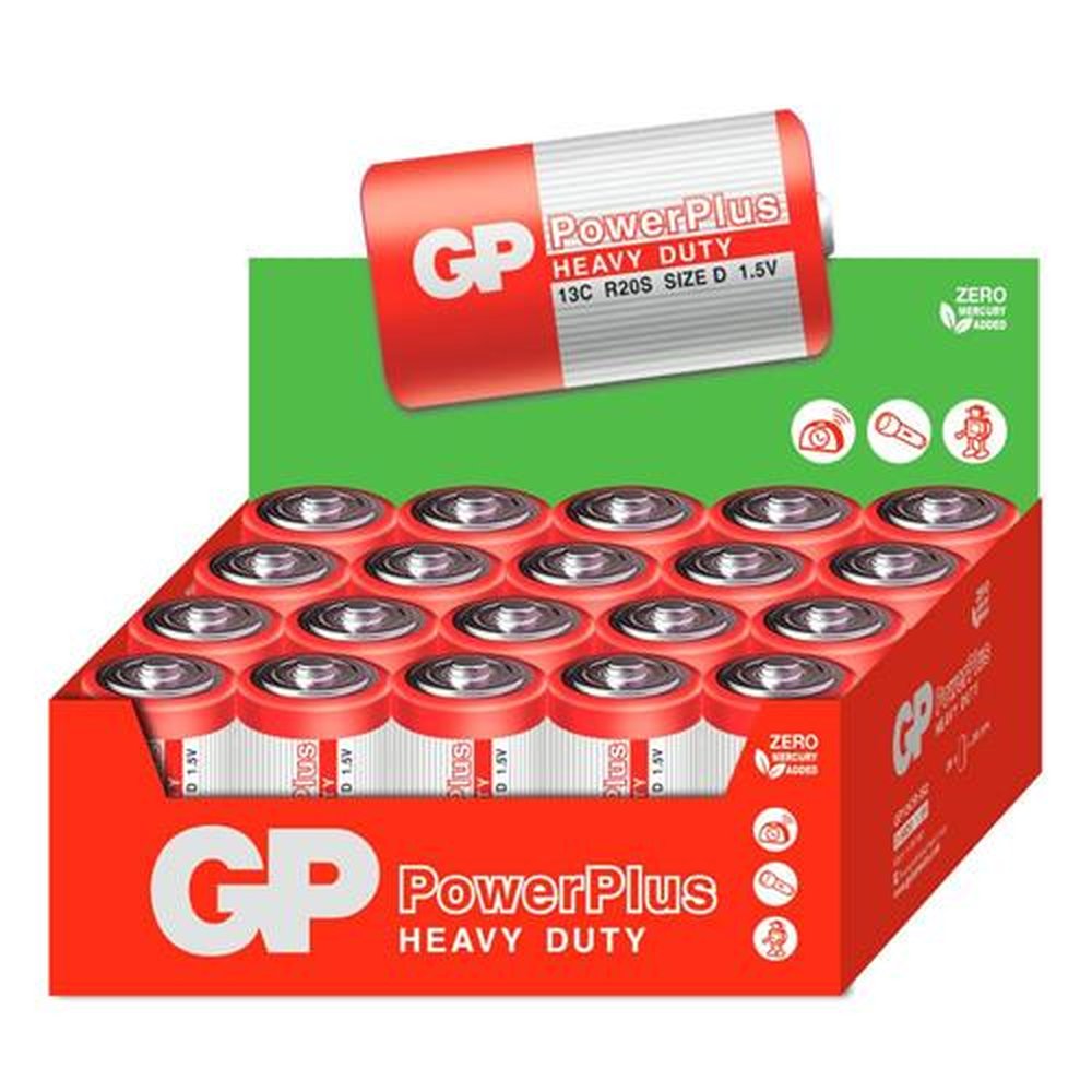 Pilha Comum GP Grande D PowerPlus - Quantidade Minima 20 Unidades GP13CR-2S1