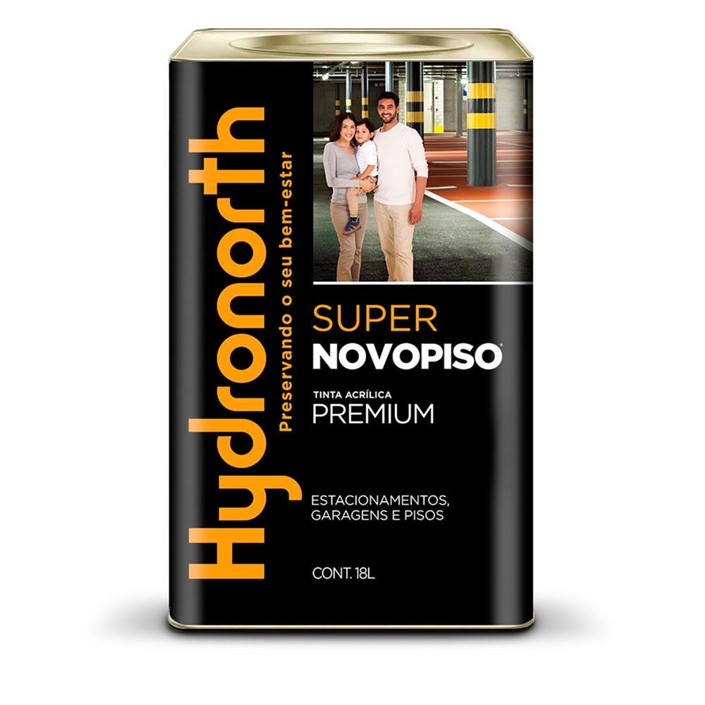 Tinta Acrílica Super Novopiso Semi Brilho Hydronorth Vermelho Bandeira Lata 18 L