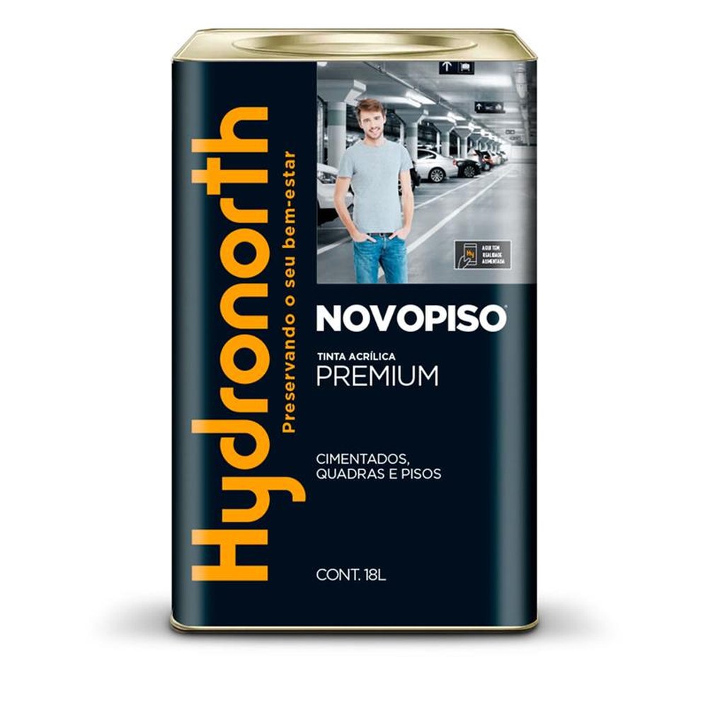 Tinta Acrílica Novopiso Premium Fosco Hydronorth Grafite Lata 900 ml
