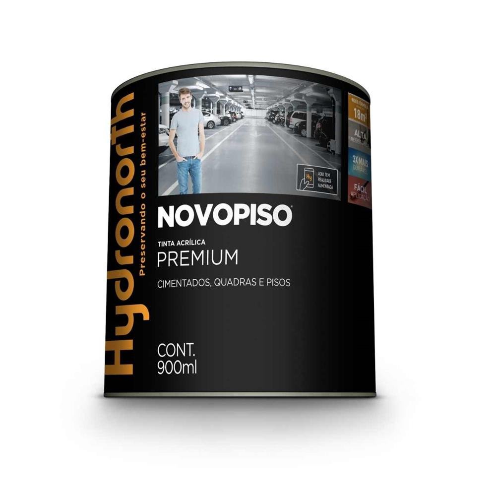 Tinta Acrílica Novopiso Premium Fosco Hydronorth Cinza Lata 900 ml