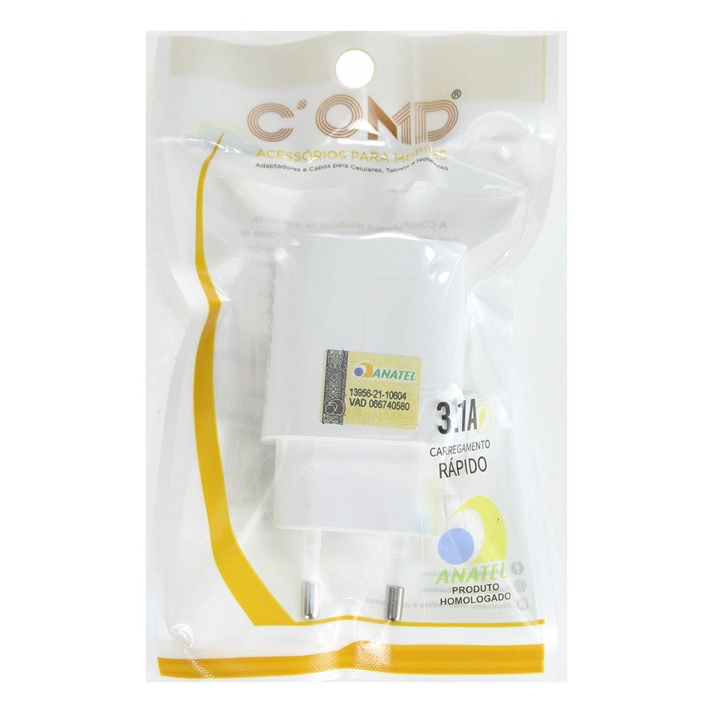 Carregador Parede 1 Porta Tipo C E 1 Porta Usb-A 3.1A 20W Bc