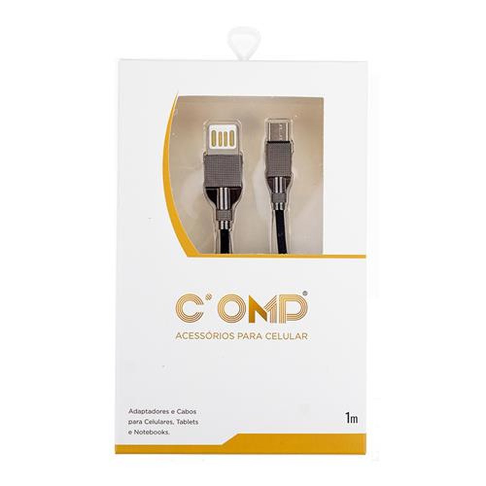 Cabo Usb X Tipo C Modelo Fly Wing 1 Metro Preto