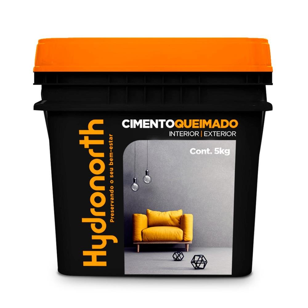 Cimento Queimado Fosco Hydronorth Cinza Cronos Galão Plástico Retangular 5 Kg