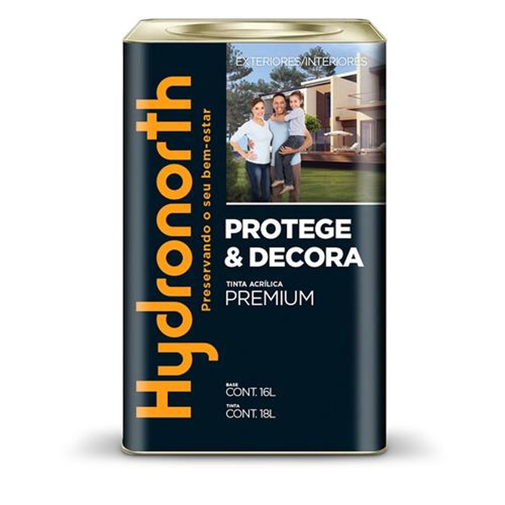 Tinta Acrílica Premium Protege e Decora Hydronorth Semi Brilho Laranja Lata 18 L