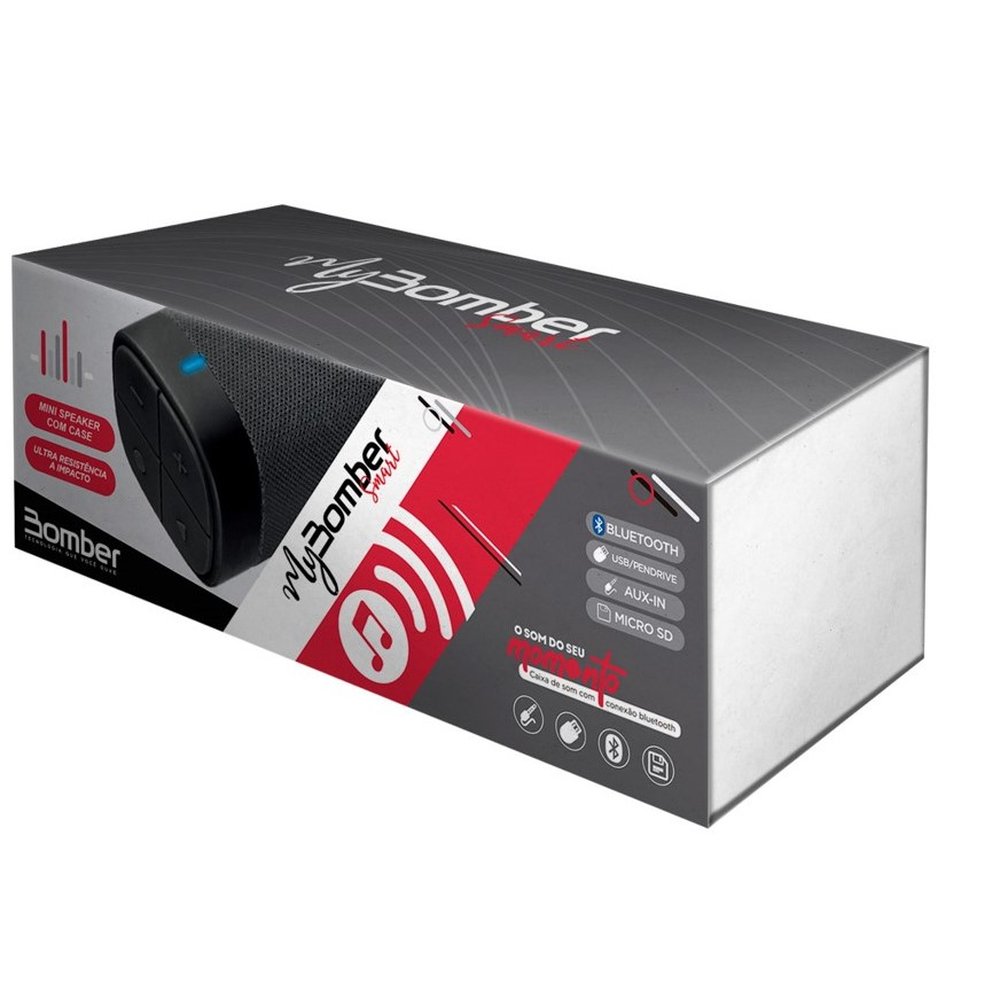 Caixa de Som Portátil Bluetooth Bomber Mybomber Smart Silver - 10wrms
