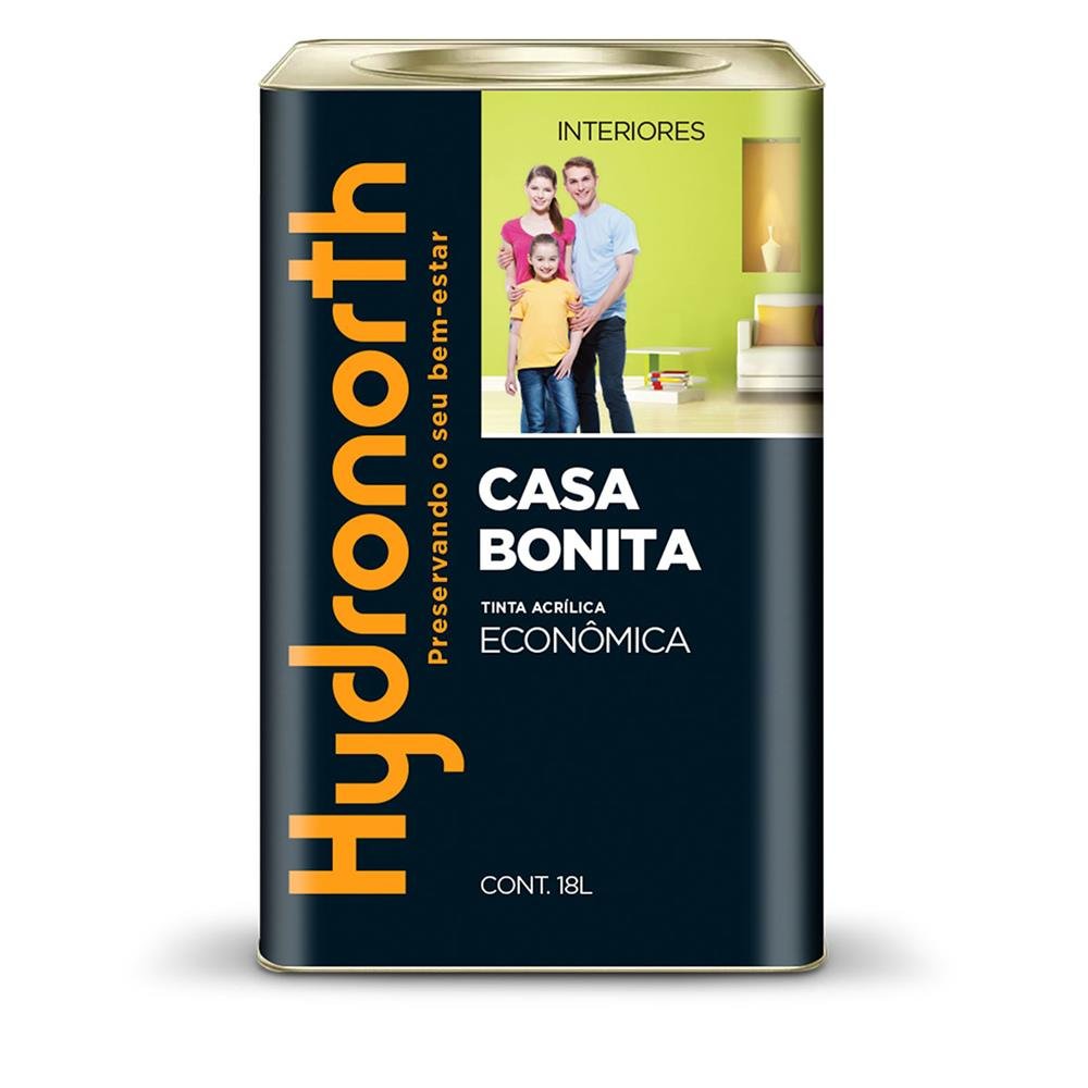 Tinta Acrílica Casa Bonita Econômico Fosco Hydronorth Preto Lata 18 L