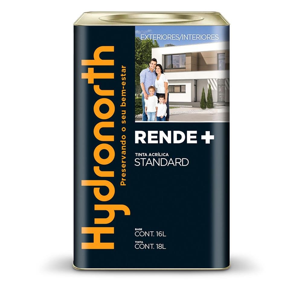 Tinta Acrílica Standard Rende+ Hydronorth Fosco Branco Gelo Lata 18 L