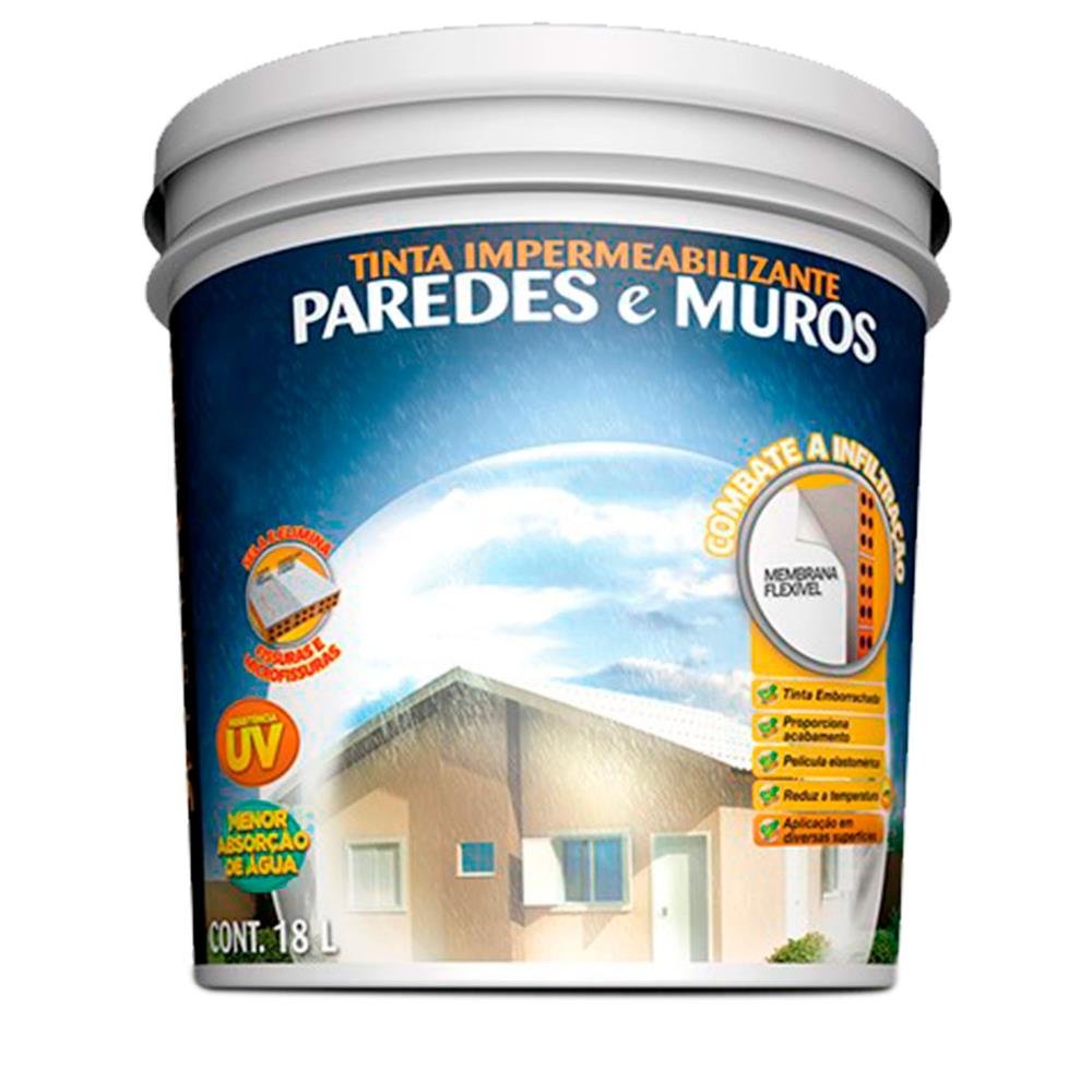 Tinta Impermeabilizante Paredes e Muros Hydronorth Branco Galão Plástico 3,6 L