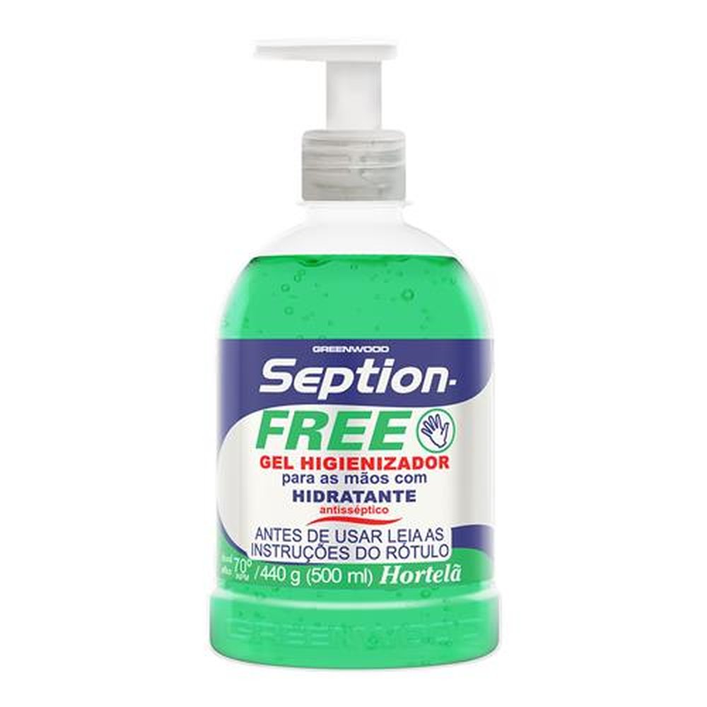 Gel Higienizador Para Mãos Seption-Free Hortelã 500 ml