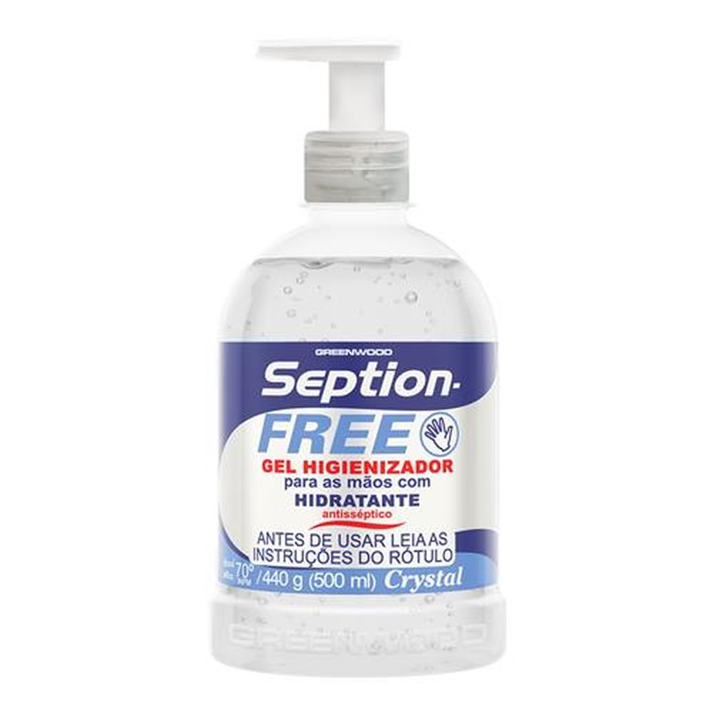Gel Higienizador Para Mãos Seption-Free Crystal 500 ml