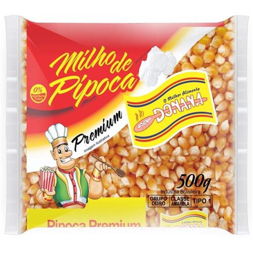 Milho Pipoca Premium 500g Donana - Embalagem Contém 25 Unidades