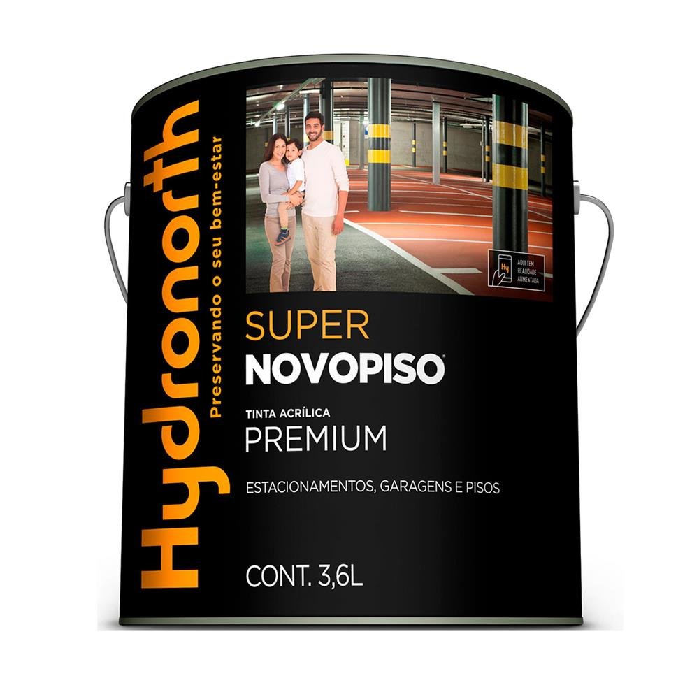 Tinta Acrílica Super Novopiso Semi Brilho Hydronorth Concreto Galão 3,6 L