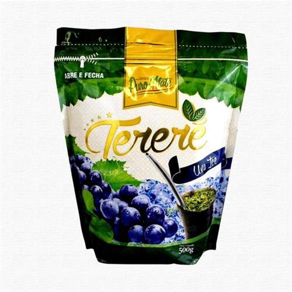 Erva Para Tereré Puro Mate Uva Ice 500g - Embalagem com 12 unidades.