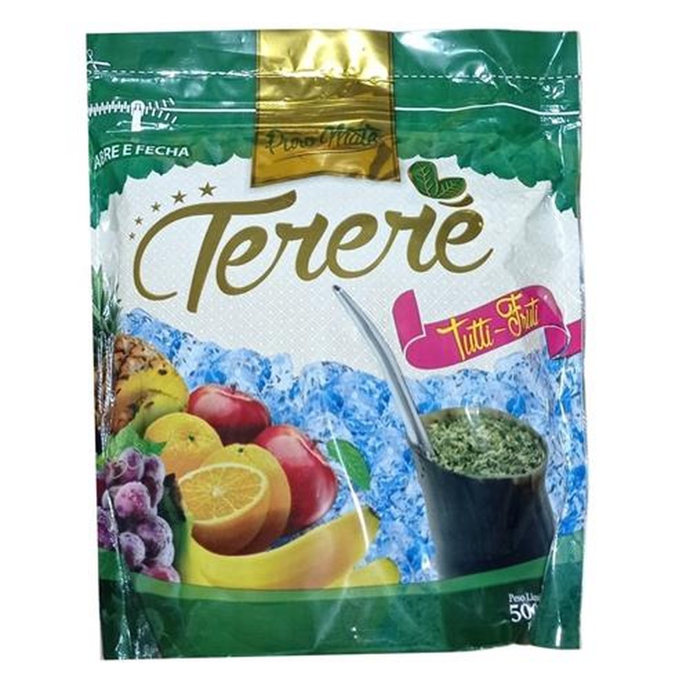 Erva Puro Mate Para Tereré Tutti Fruti 500g - Embalagem com 12 unidades