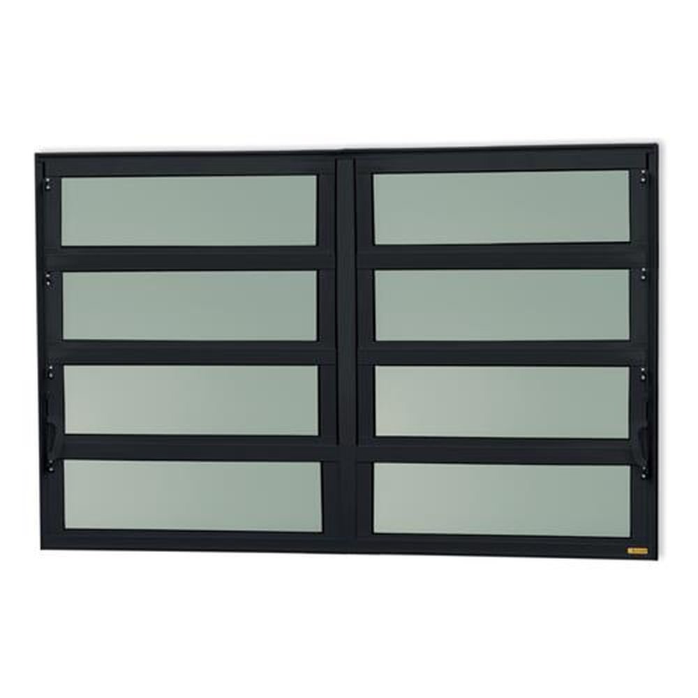 Basculante 2 Seções 80 X 120 Elite Vidro Boreal Preto Acetinado
