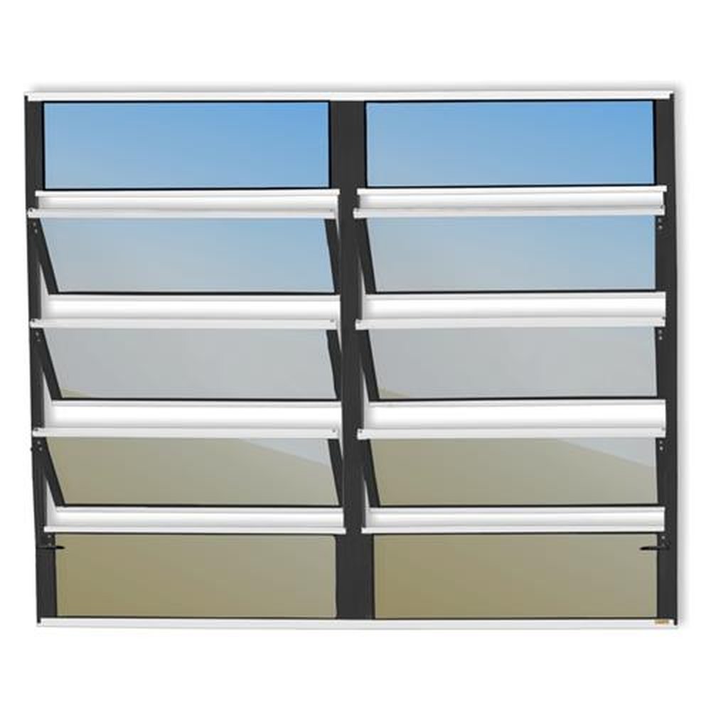 Basculante 2 Seções100 X 200 Plus Vidro Reflex Mix Preto