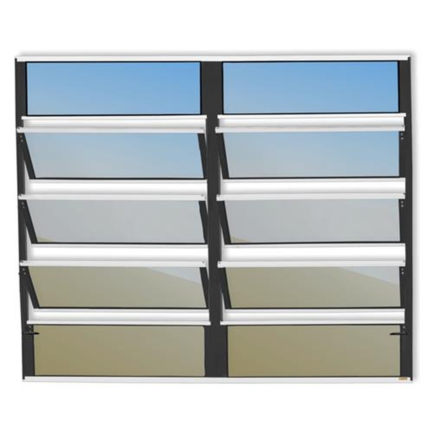 Basculante 2 Seções100 X 200 Plus Vidro Reflex Mix Preto