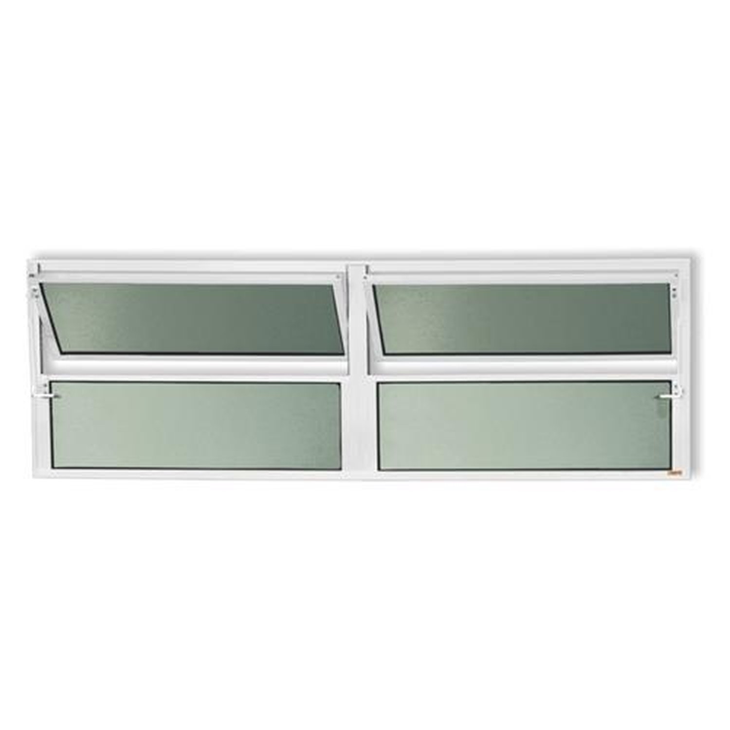 Basculante 2 Seções 40 X 200 Plus Vidro Boreal Branco Brilhante