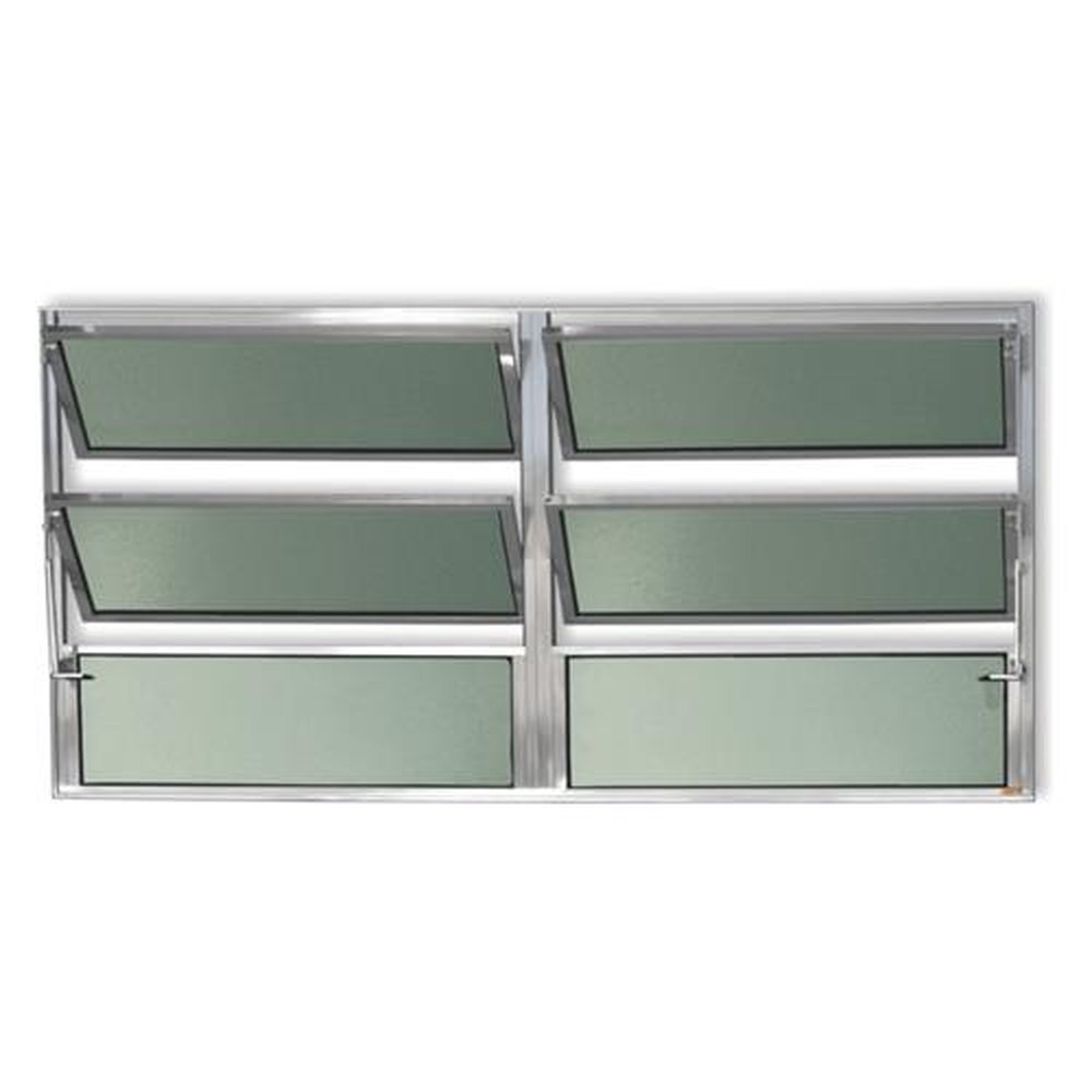 Basculante 2 Seções 60 X 200 Plus Vidro Boreal Anodizado Brilhante