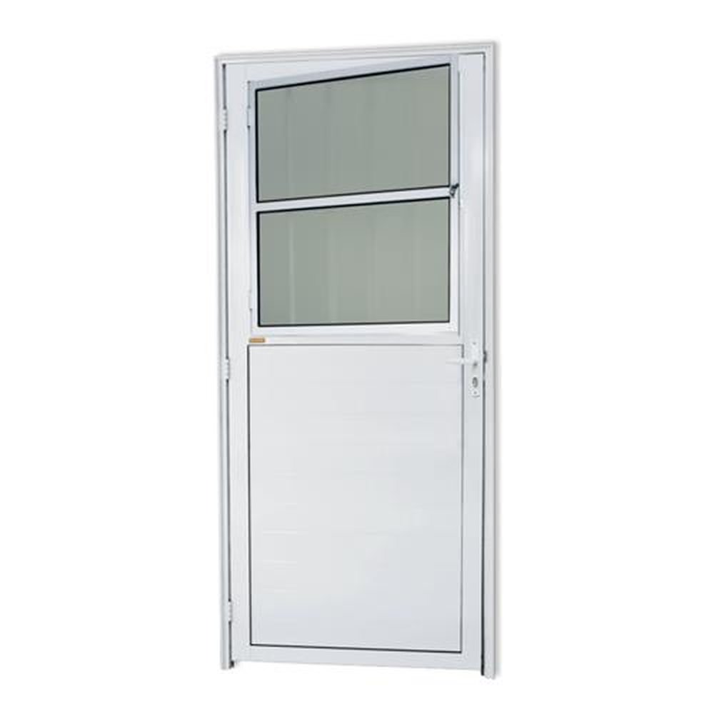 Porta Lambril com Grade 86 Lado Direito Super Vidro Boreal Branco Brilhante