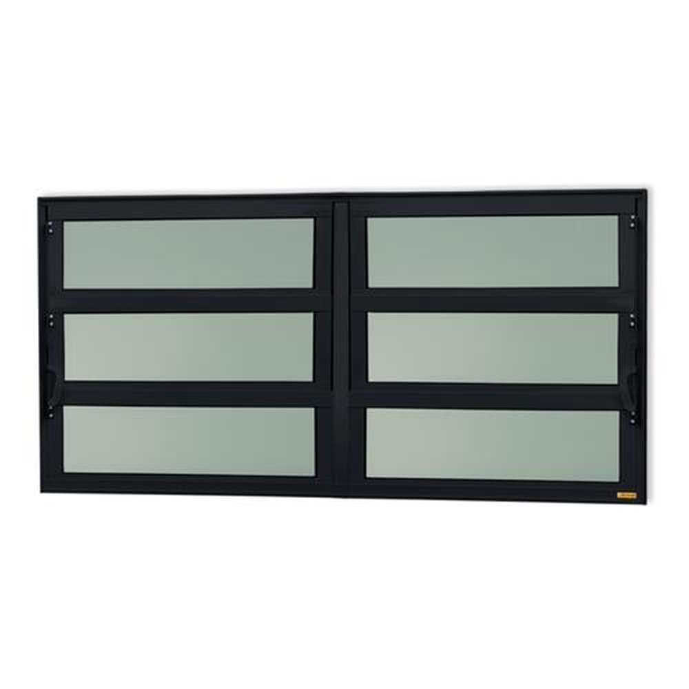 Basculante 2 Seções 60 X 120 Elite Vidro Boreal Preto Acetinado