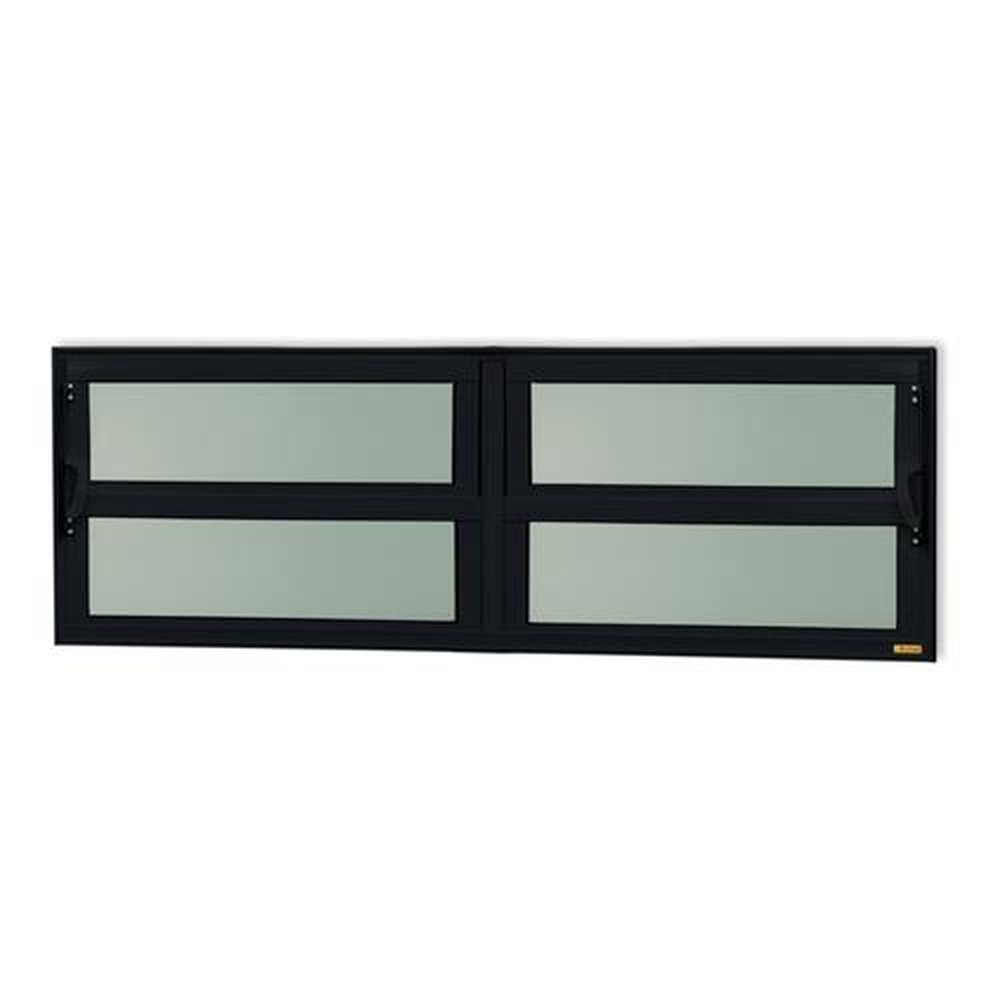 Basculante 2 Seções 40 X 200 Elite Vidro Boreal Preto Acetinado