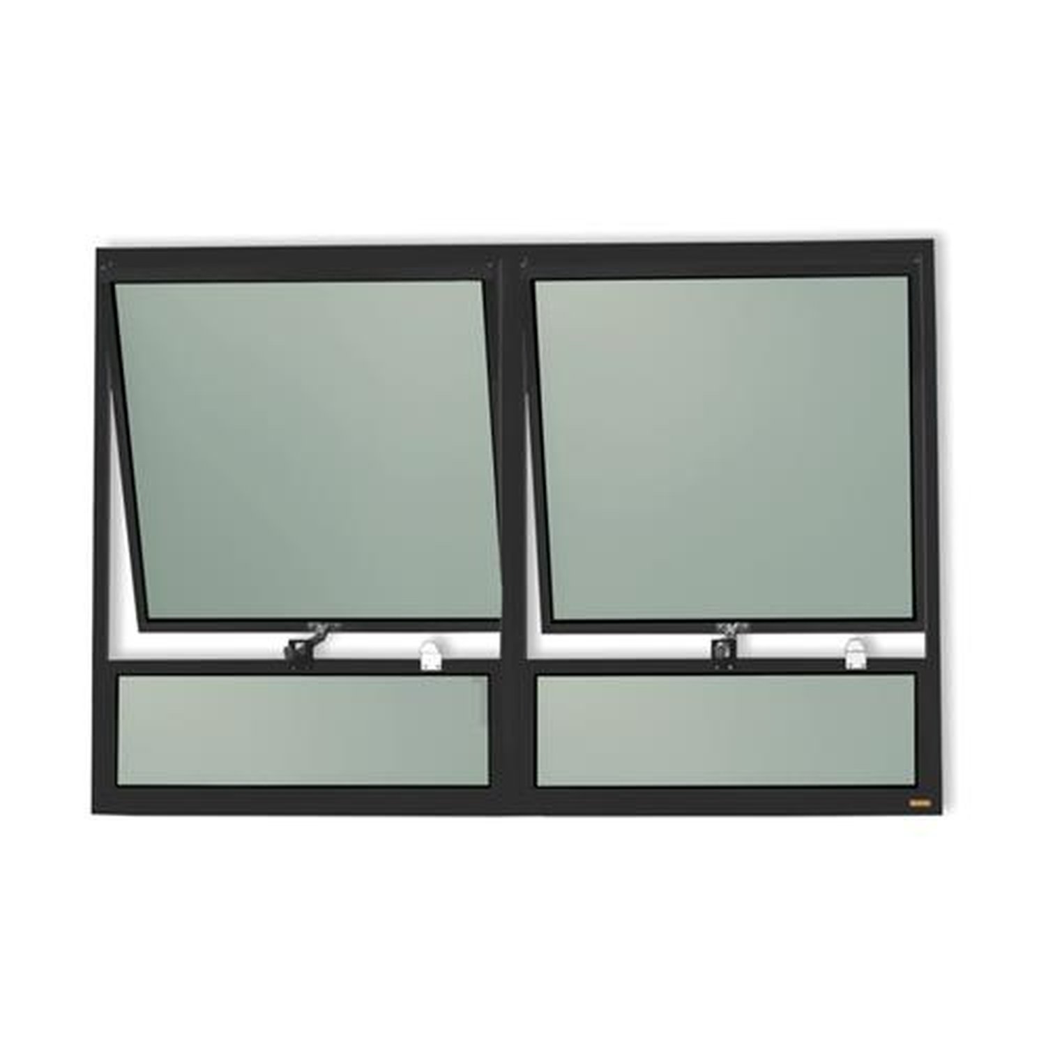 Maxim-Ar 2Seções com Bandeira 80 X 120 Plus Vidro Boreal Preto Acetinado