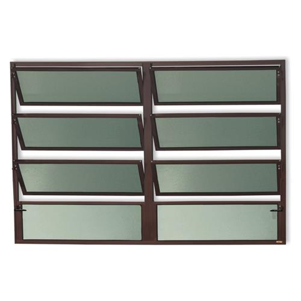 Basculante 2 Seções 80 X 150 Plus Vidro Boreal Marrom Corten