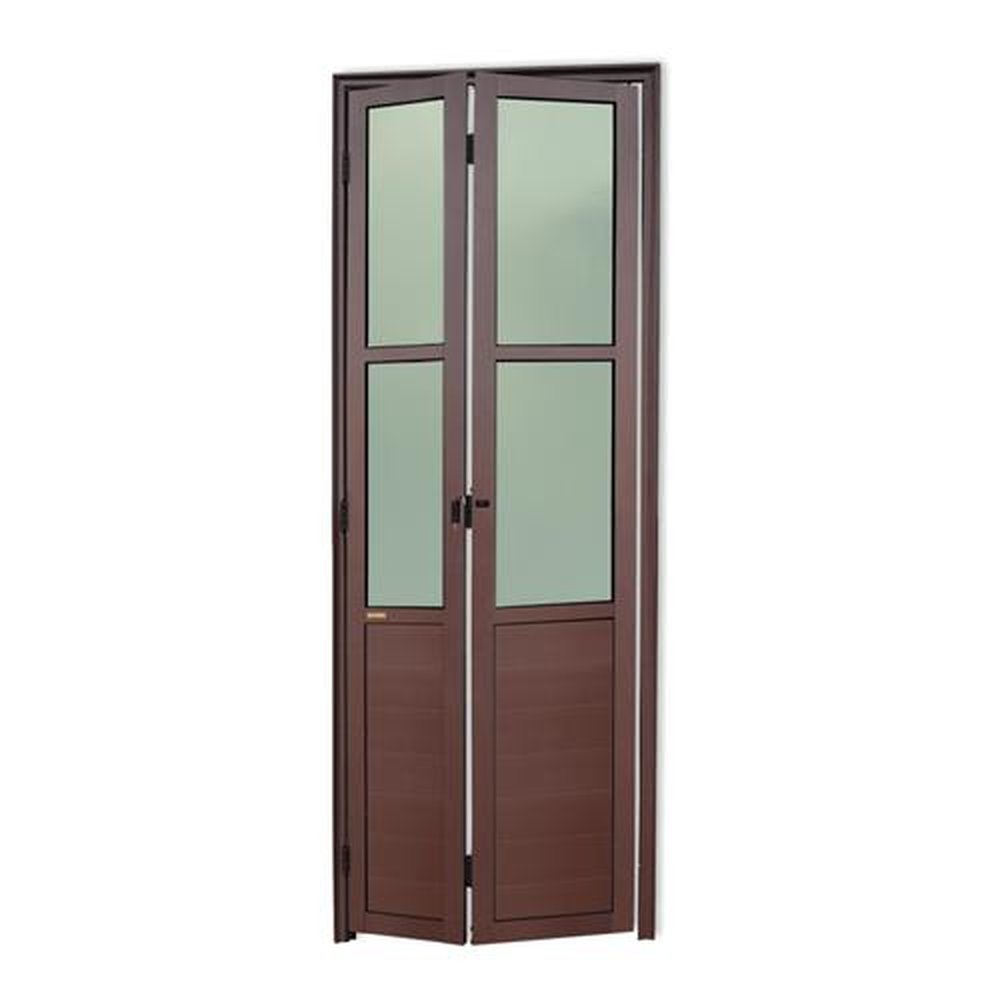 Porta Camarao Meia Lambril Meia Vidrao Lado Direito Linha 25 Marrom Corten 70 Vidro Boreal