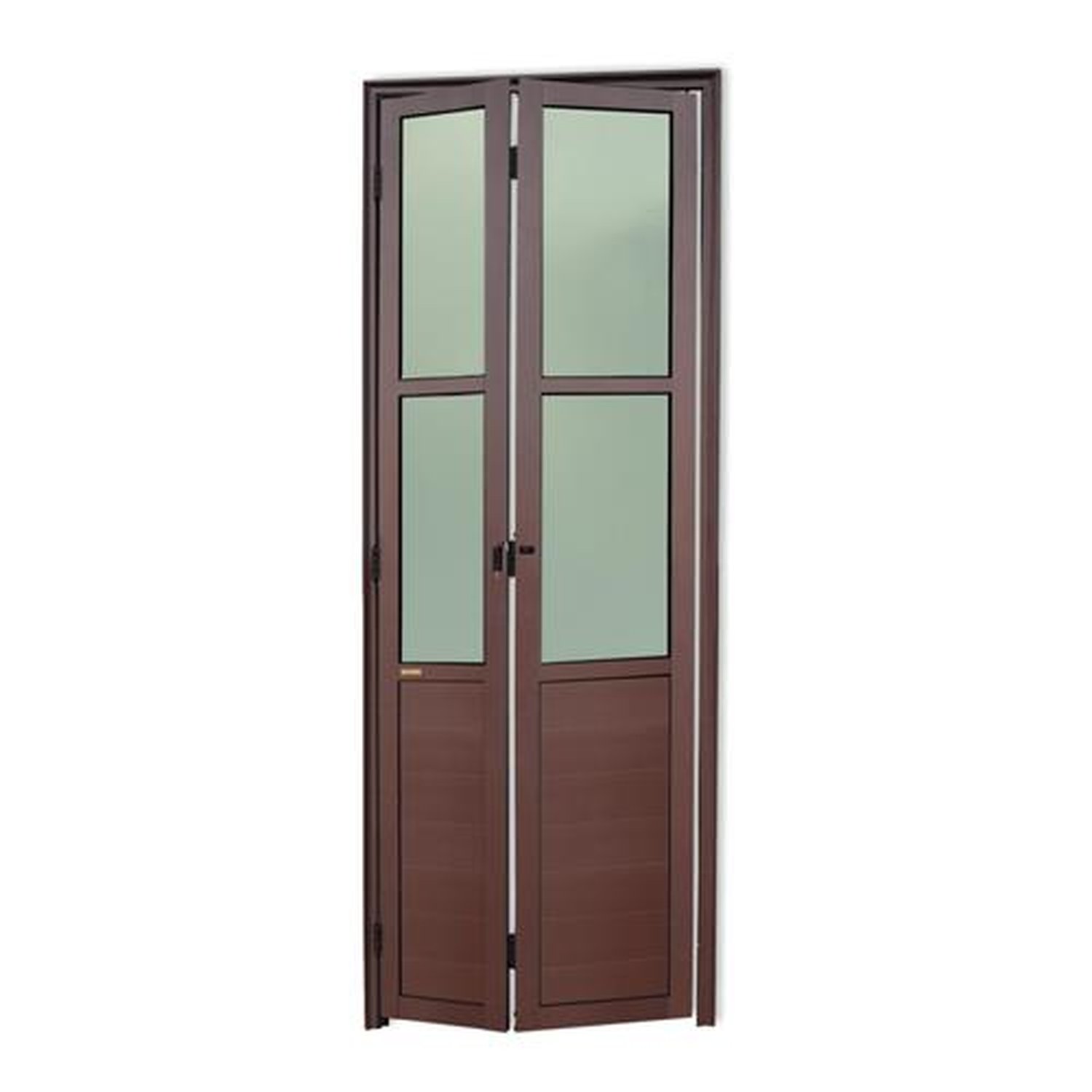 Porta Camarao Meia Lambril Meia Vidrao Lado Direito Linha 25 Marrom Corten 70 Vidro Boreal