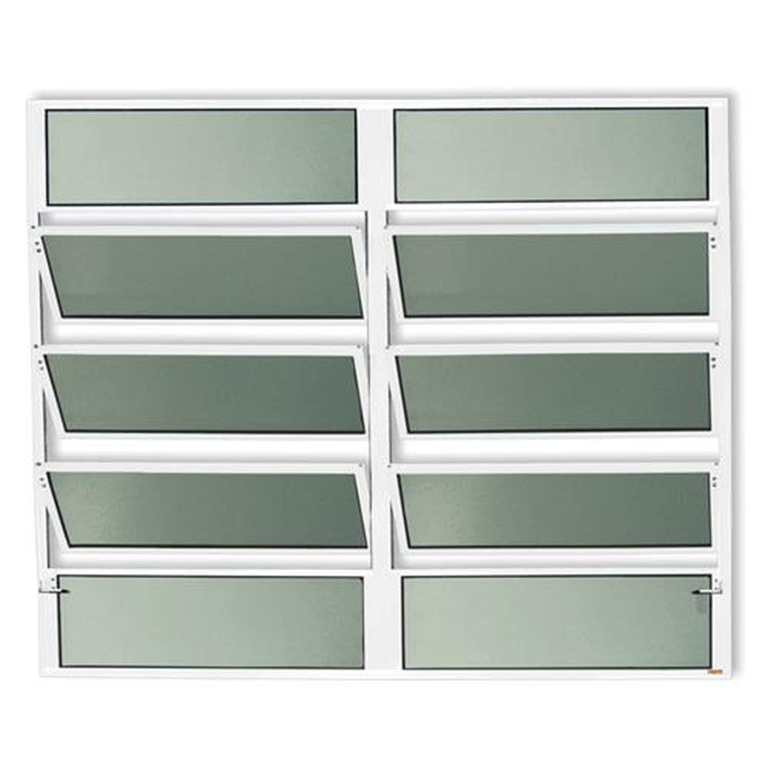Basculante 2 Seções100 X 150 Plus Vidro Boreal Branco Brilhante