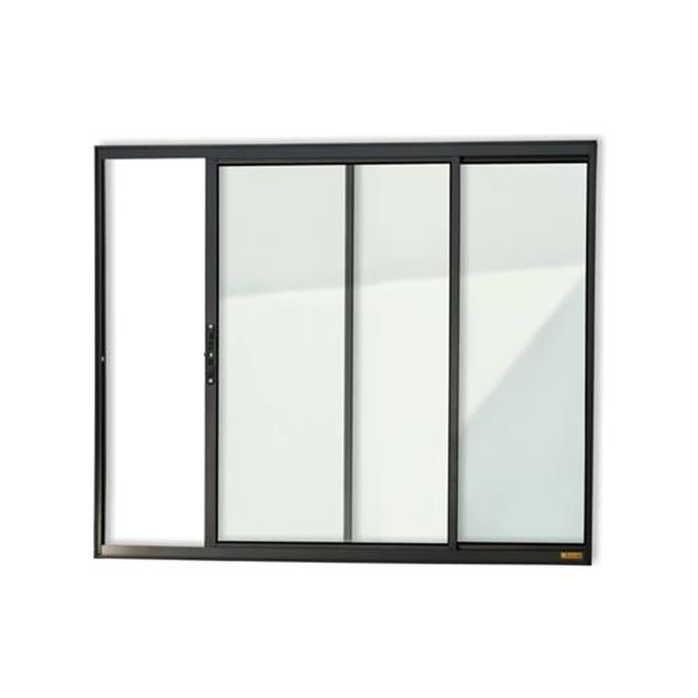 Janela Confort 2 Folhas 80 X 100 Vidro Liso Preto Acetinado