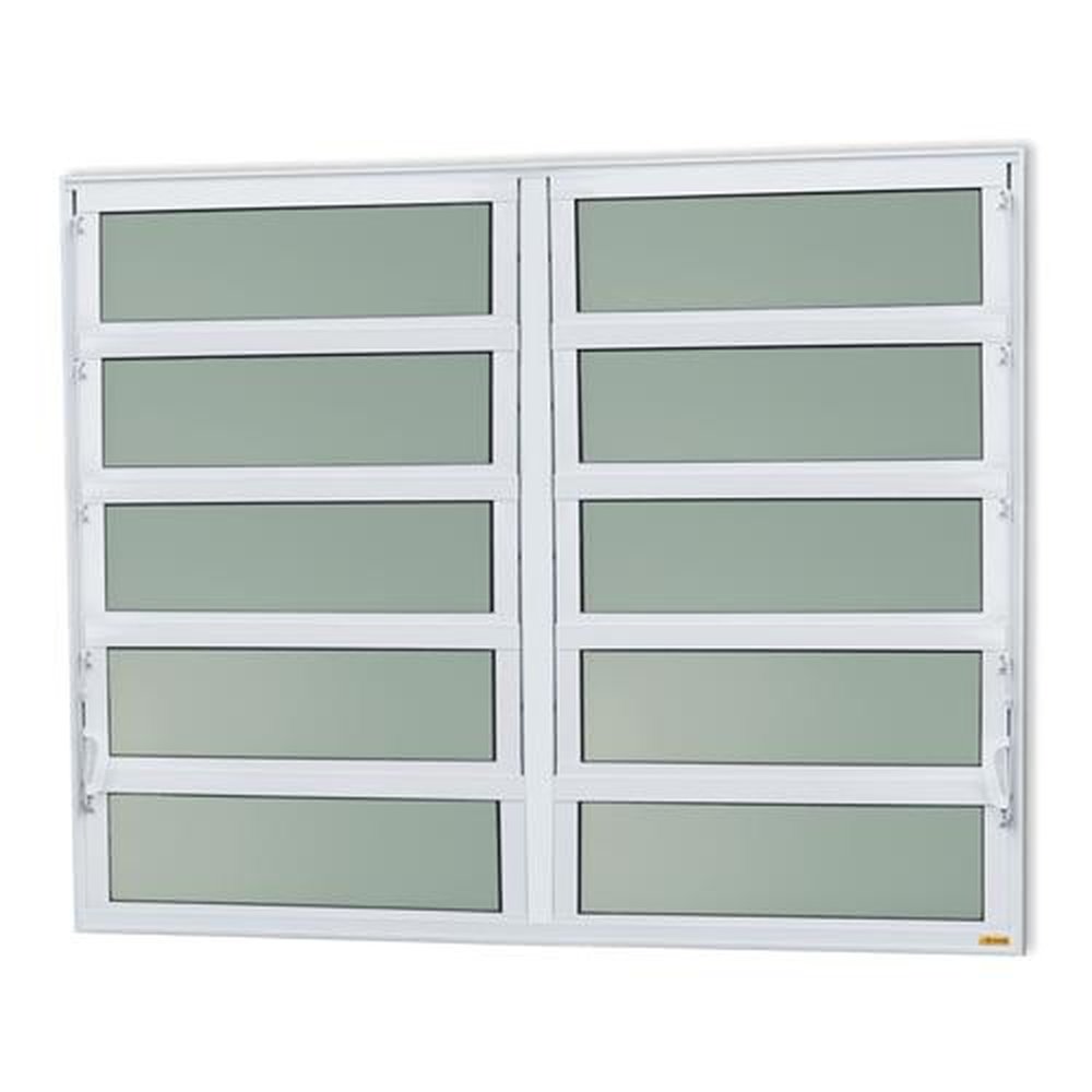 Basculante 2 Seções100 X 200 Elite Vidro Boreal Branco Brilhante