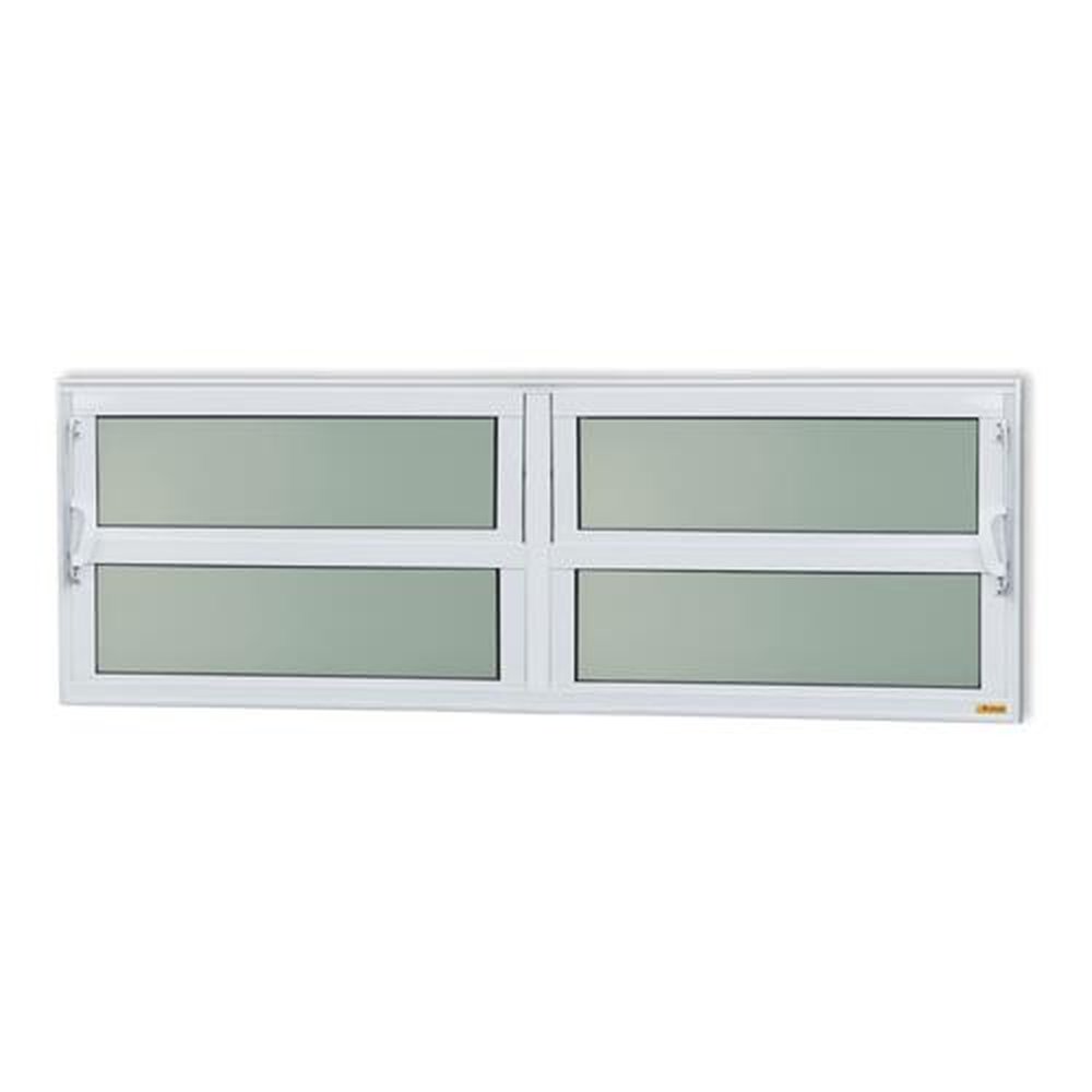 Basculante 2 Seções 40 X 200 Elite Vidro Boreal Branco Brilhante