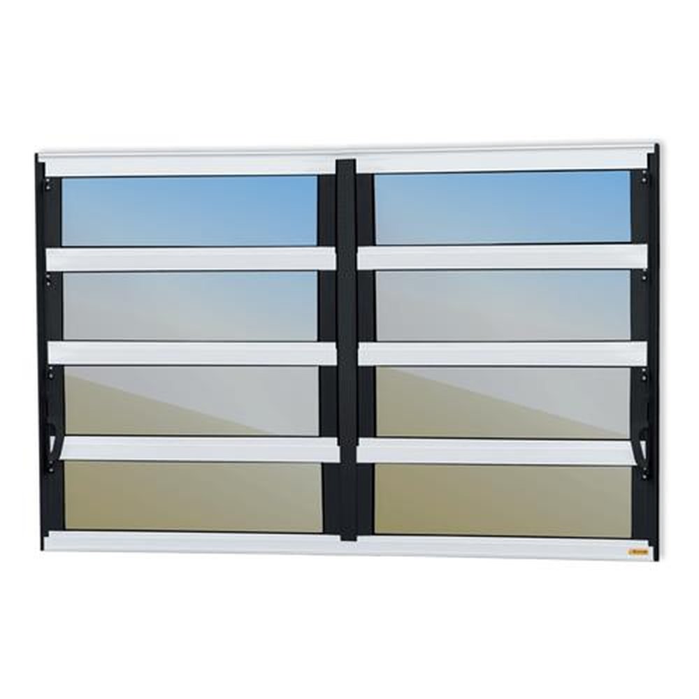 Basculante 2 Seções 80 X 200 Elite Vidro Reflex Mix Preto