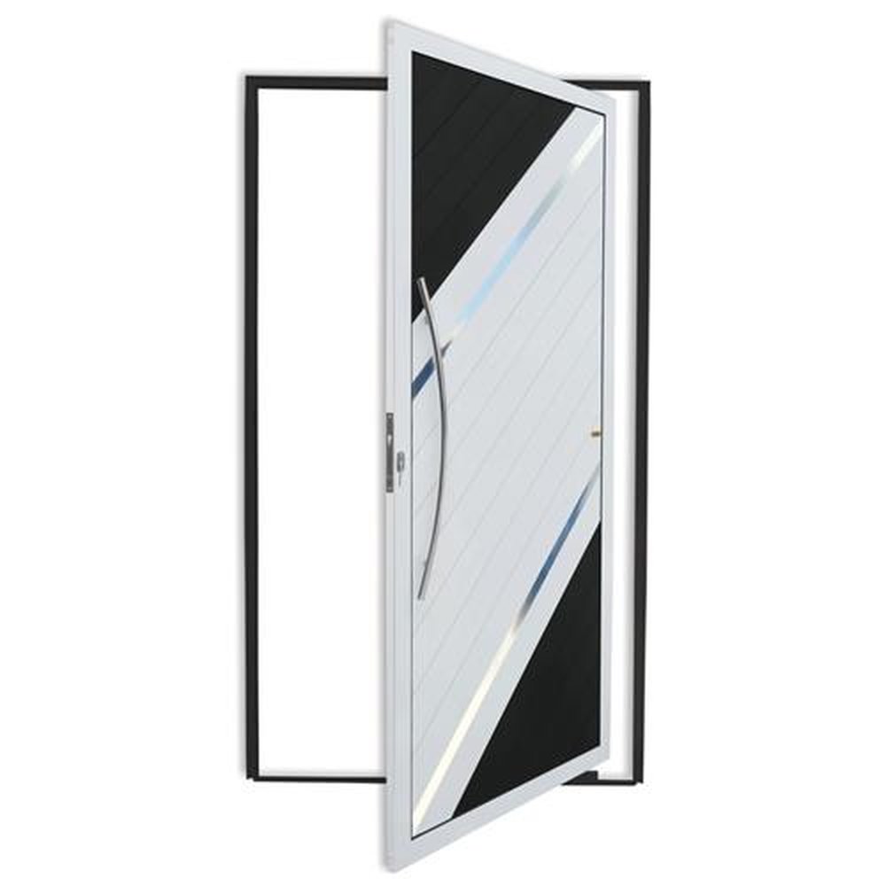 Porta Pivotante Lambril Duna com Puxador Lado Esquerdo Super Mix Preto 120