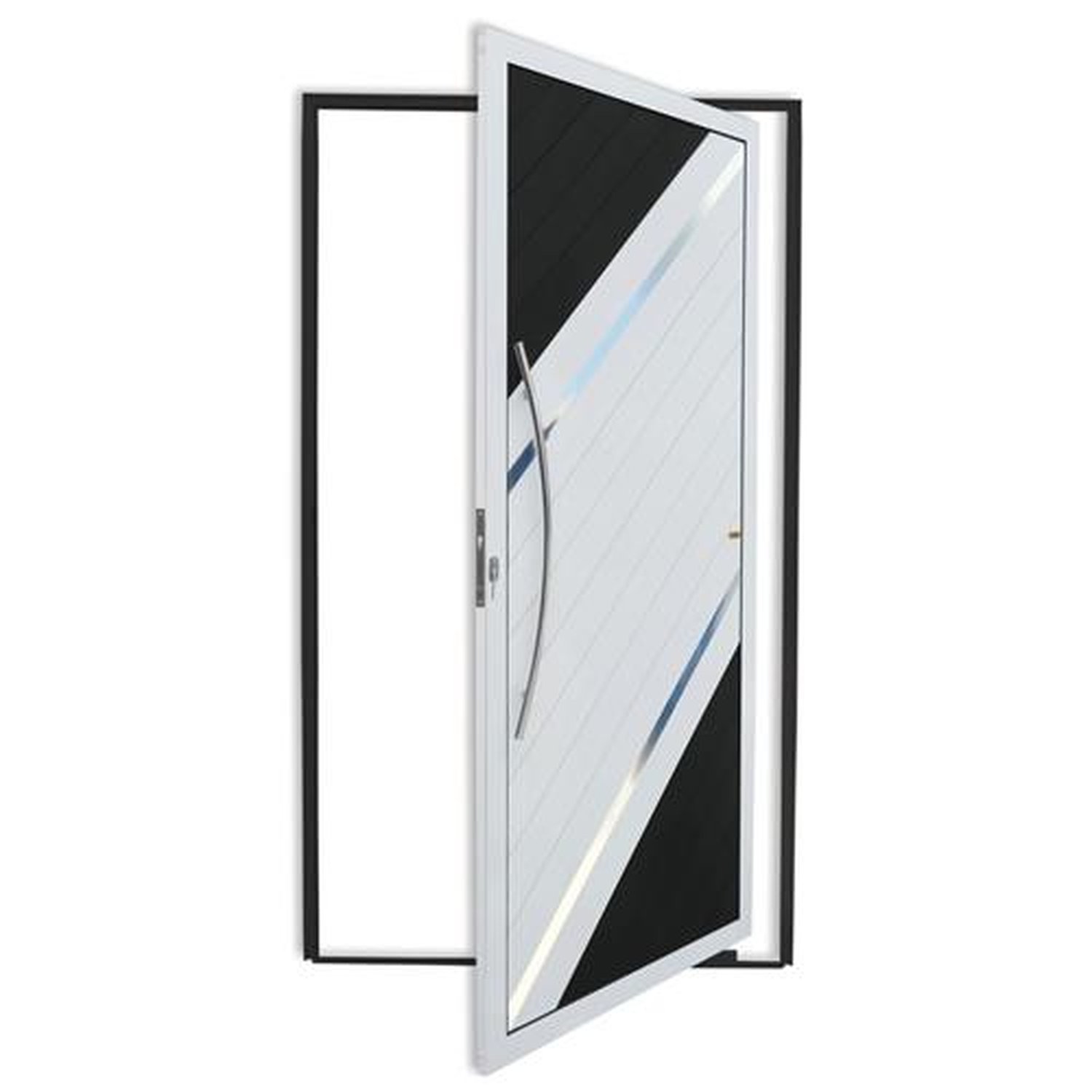 Porta Pivotante Lambril Duna com Puxador Lado Esquerdo Super Mix Preto 120