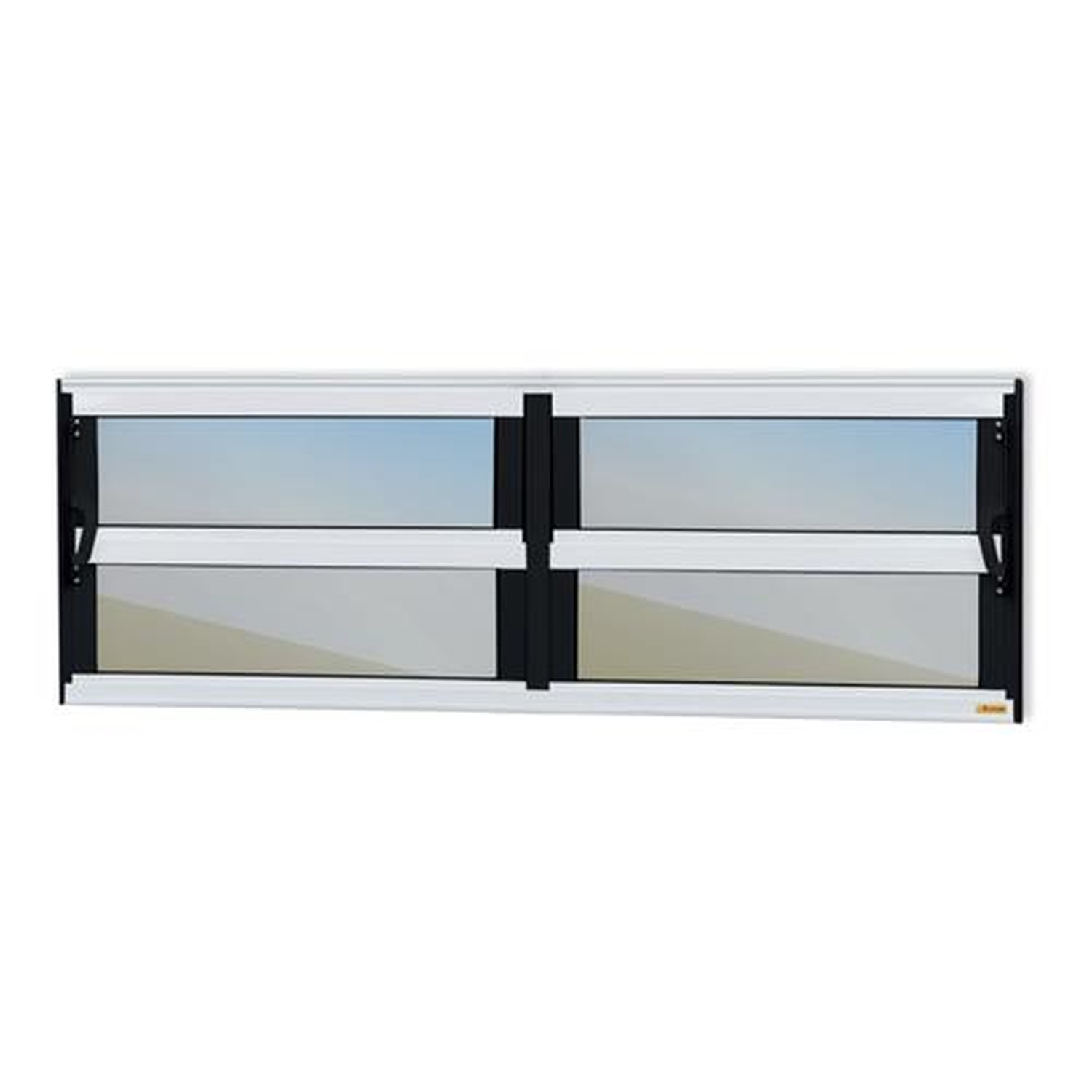 Basculante 2 Seções 40 X 240 Elite Vidro Reflex Mix Preto