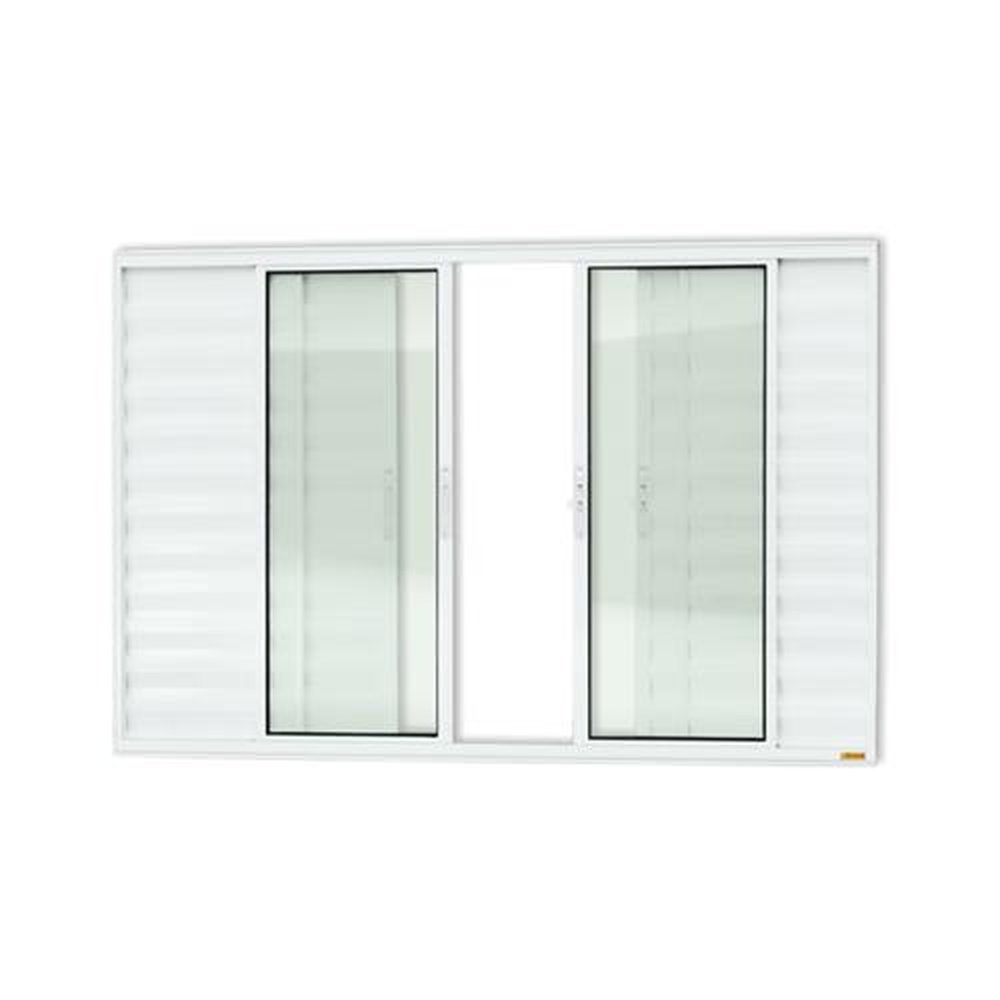 Veneziana Confort 6 Folhas 120 X 200 Vidro Liso Branco Brilhante