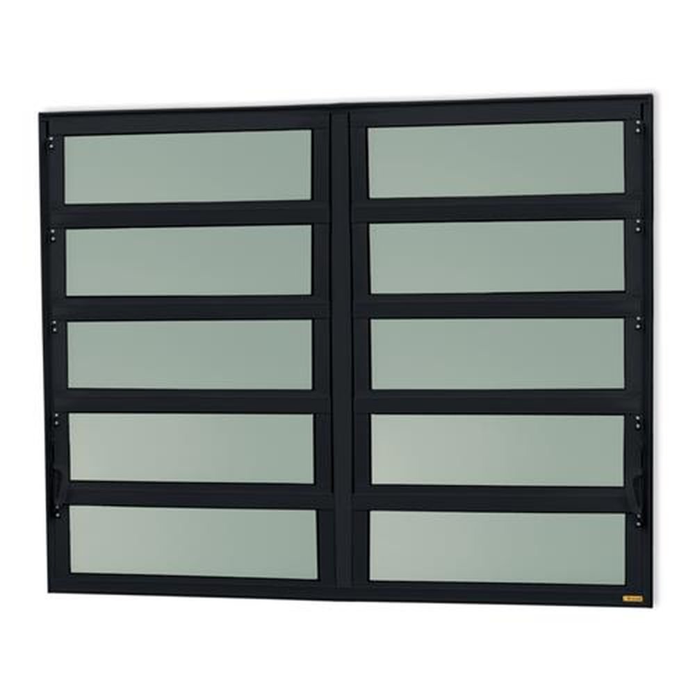 Basculante 2 Seções100 X 240 Elite Vidro Boreal Preto Acetinado