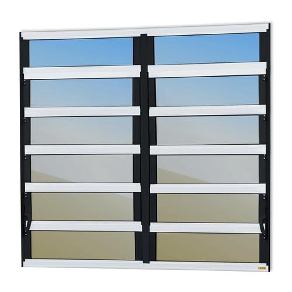 Basculante 2 Seções120 X 120 Elite Vidro Reflex Mix Preto