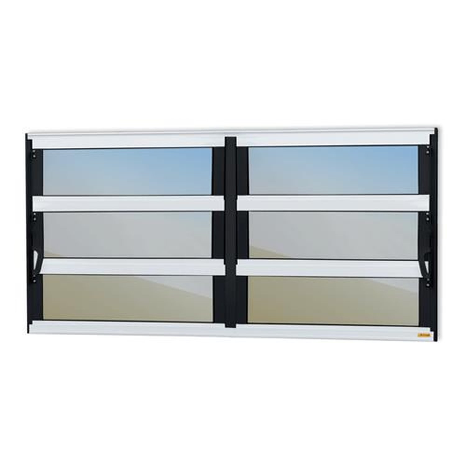Basculante 2 Seções 60 X 150 Elite Vidro Reflex Mix Preto