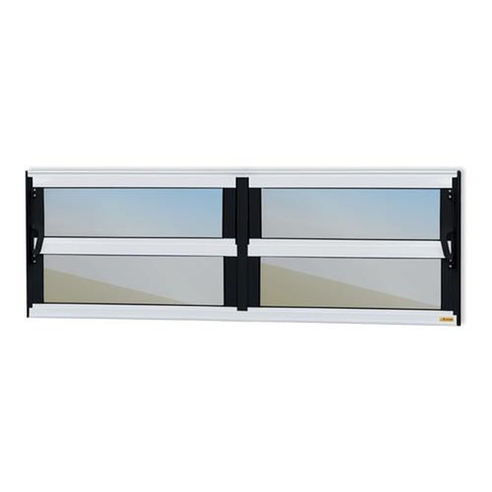 Basculante 2 Seções 40 X 150 Elite Vidro Reflex Mix Preto